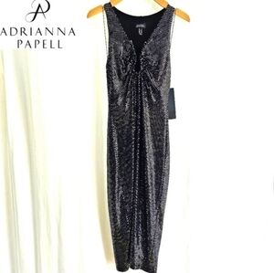 Adrianna Papell Black & Silver Sequin Sleeveless Dress